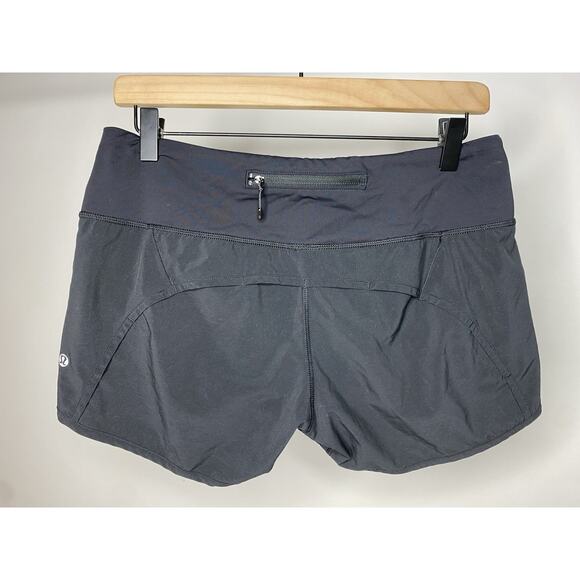 Lululemon Women's 6 Speed Shorts Black Lined 4" Athletic Run Gym Solid Classic - Picture 2 of 5